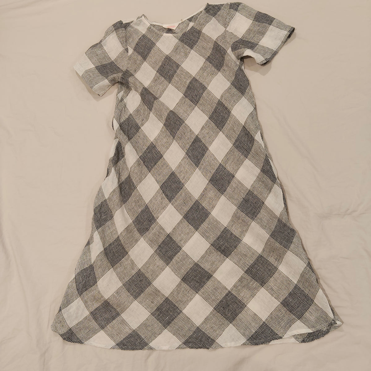 GORMAN LINEN Dress Size 6 Women Check Gingham Short Sleeve
