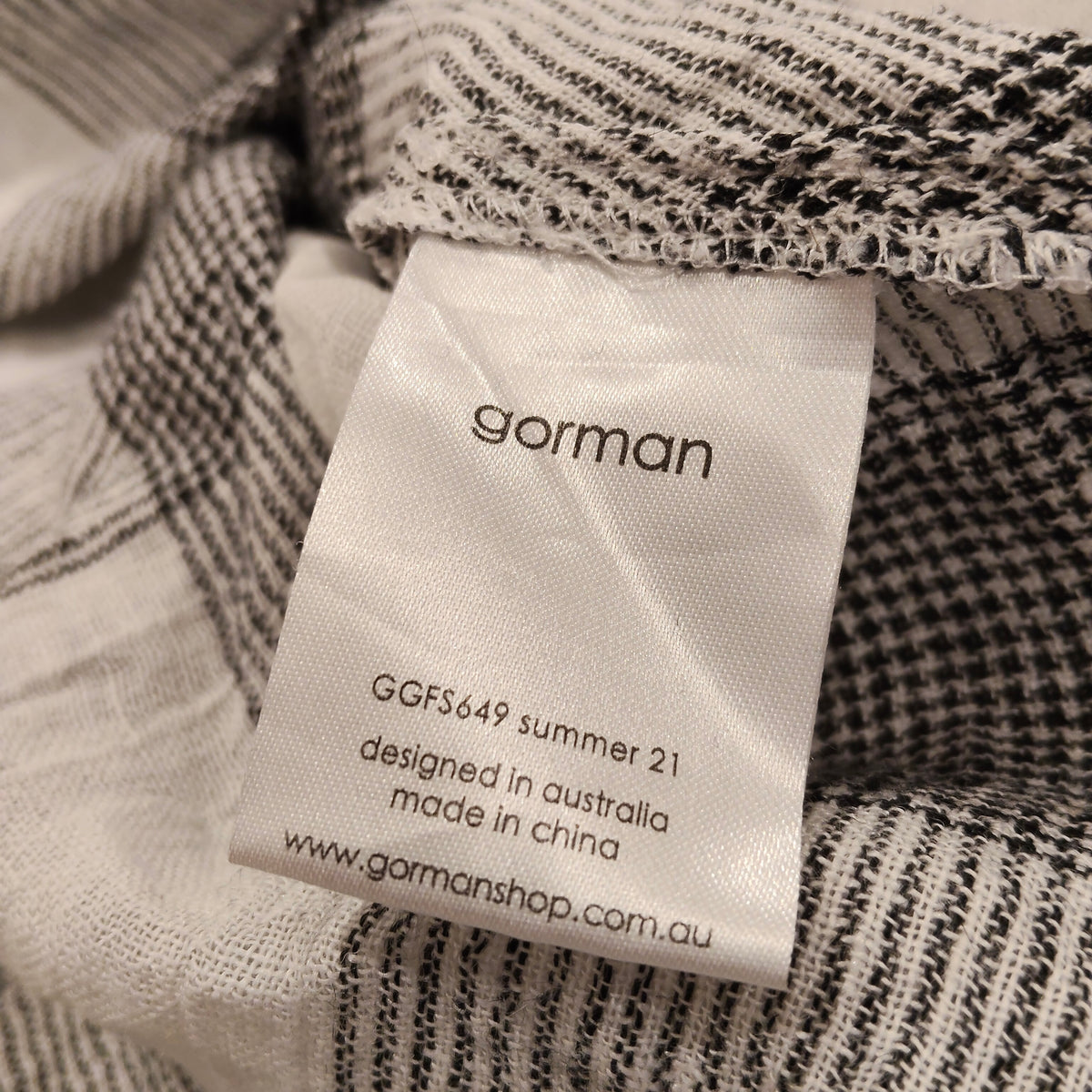GORMAN LINEN Dress Size 6 Women Check Gingham Short Sleeve