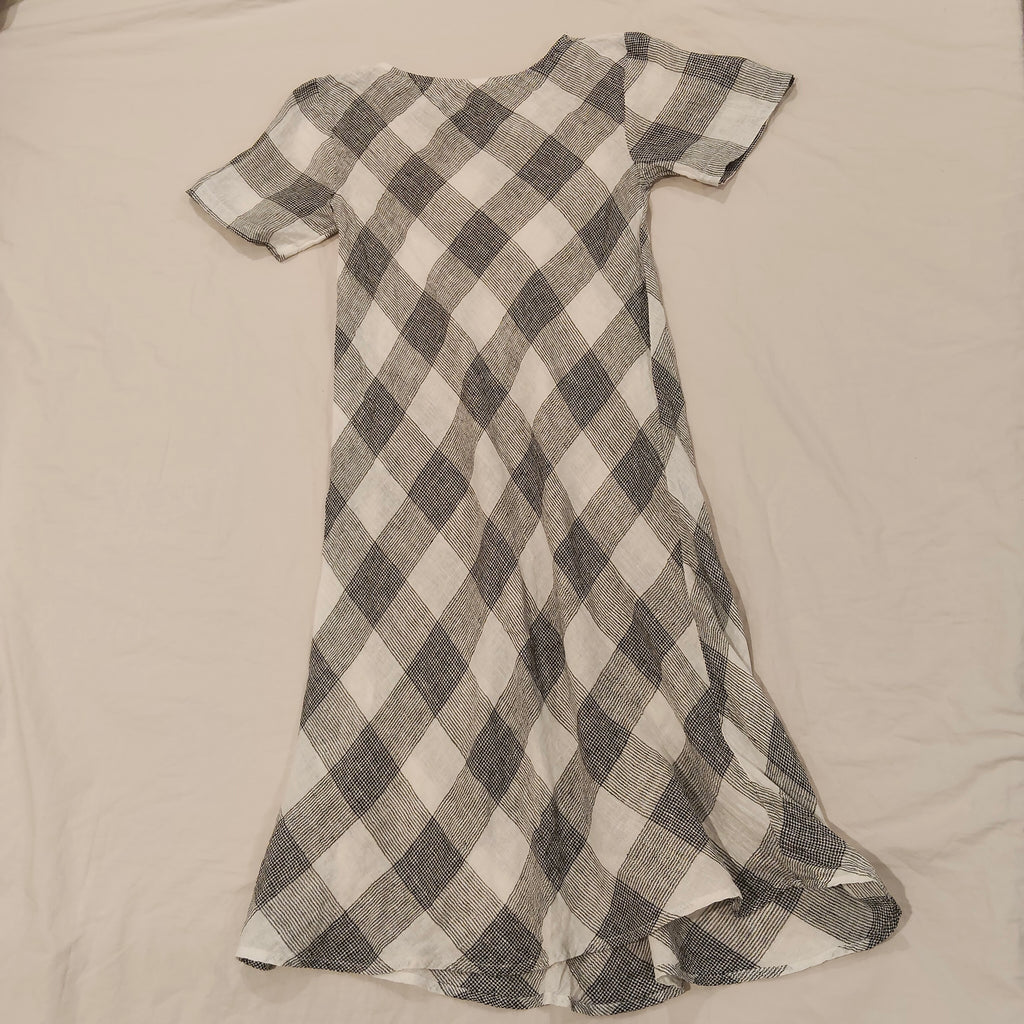 GORMAN LINEN Dress Size 6 Women Check Gingham Short Sleeve