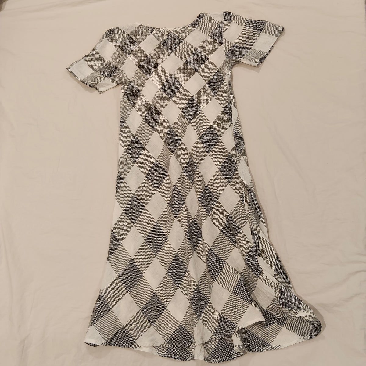 GORMAN LINEN Dress Size 6 Women Check Gingham Short Sleeve