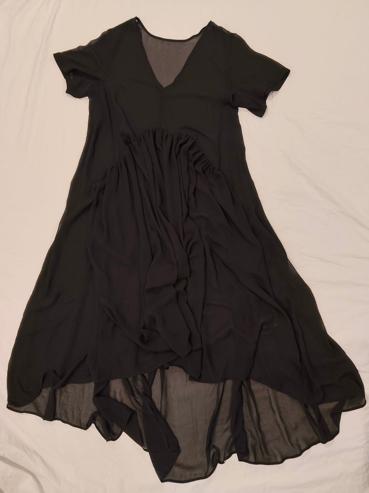 MOOCHI Sheer Chiffon Dress Size M Women Short Sleeve