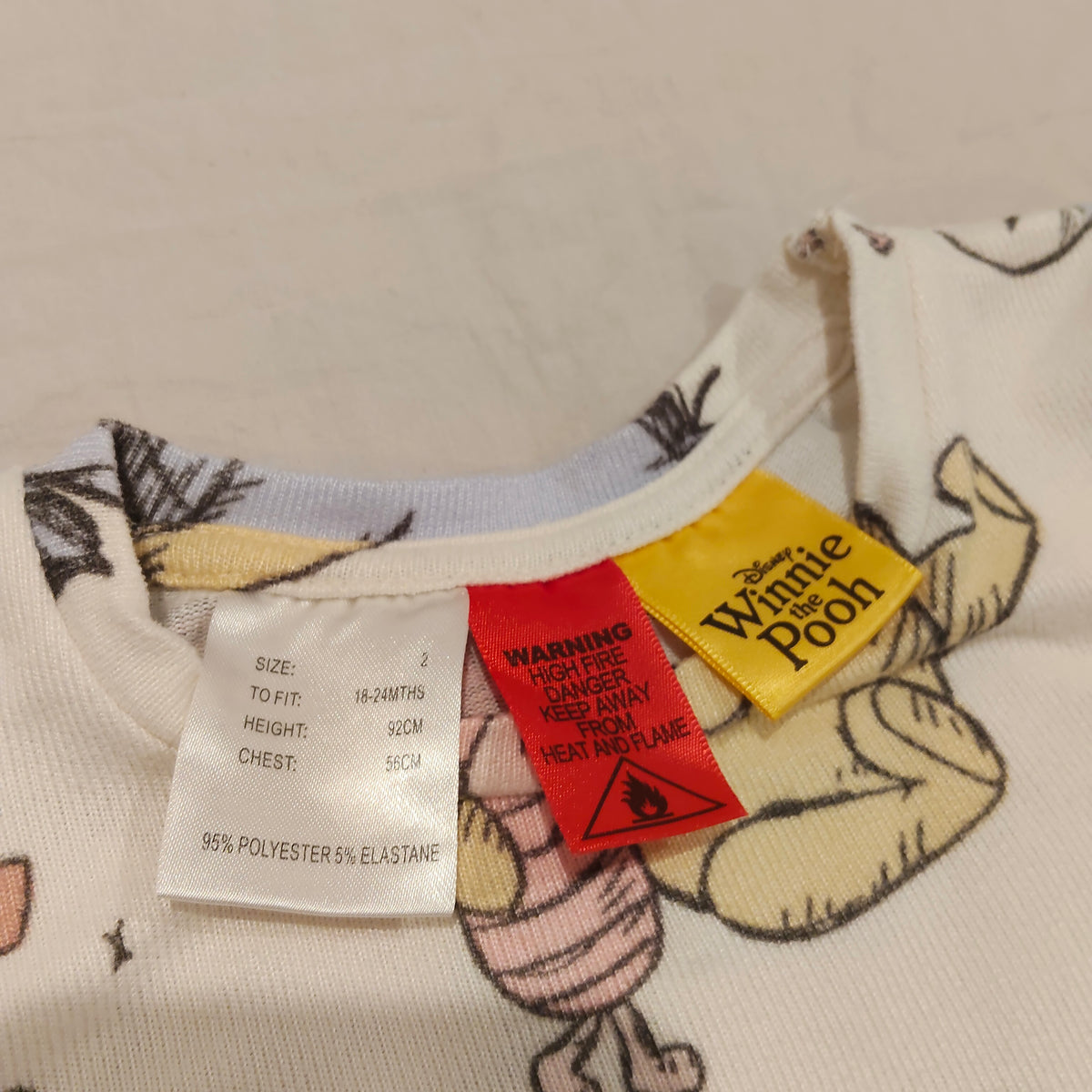WINNIE THE POOH Sleep Set Size 18-24M Baby Long Sleeve