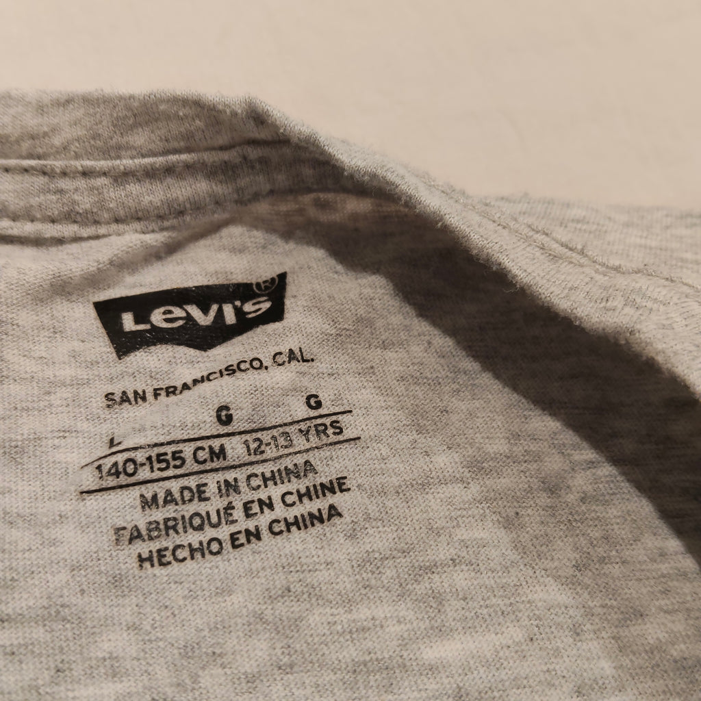 LEVIS Tee Size 12-13Y Girls Short Sleeve Grey