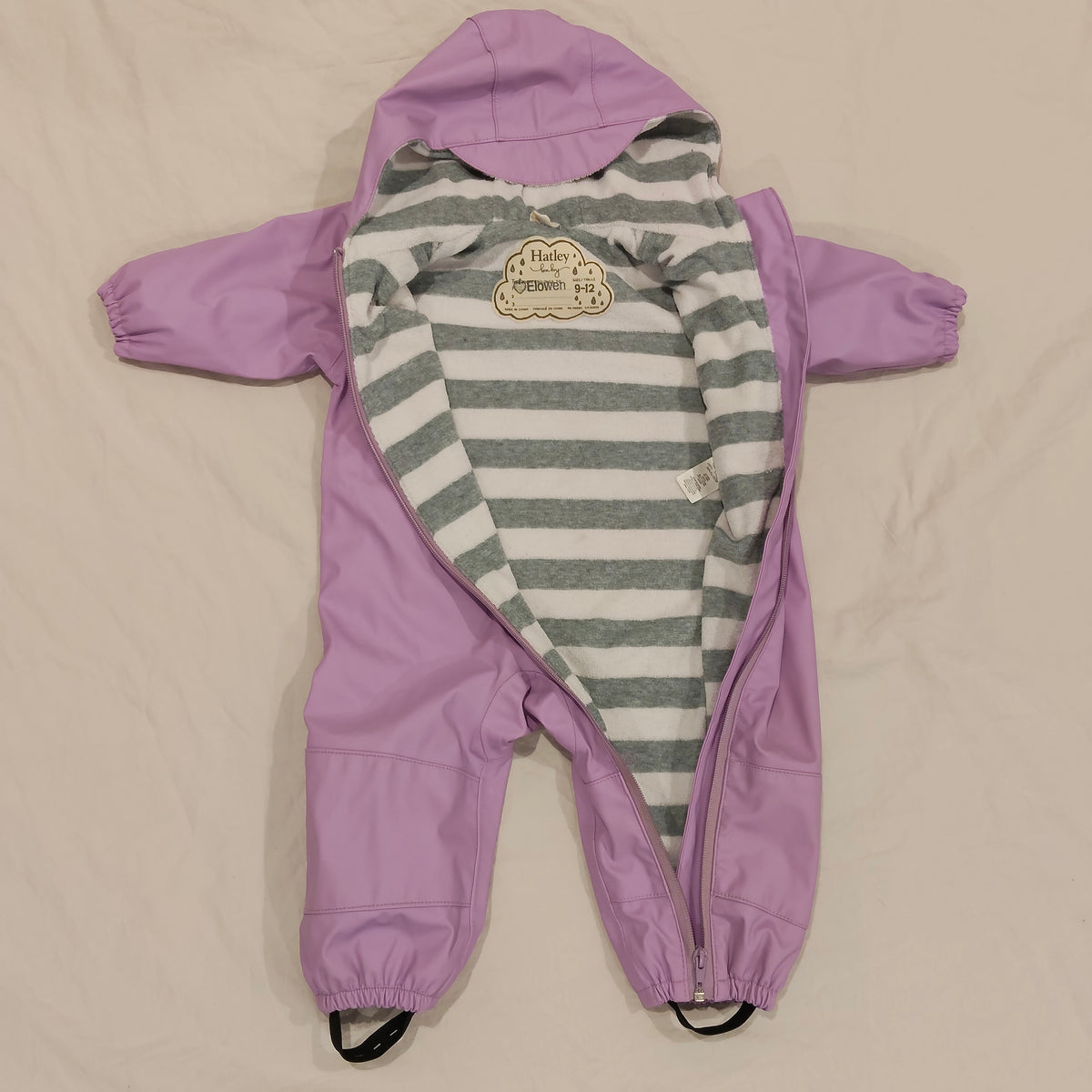 HATLEY Lilac Waterproof Puddlesuit Size 9-12M Baby
