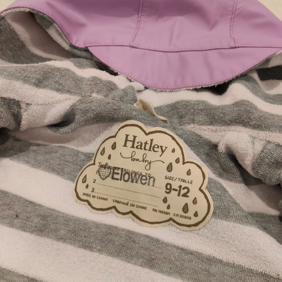HATLEY Lilac Waterproof Puddlesuit Size 9-12M Baby
