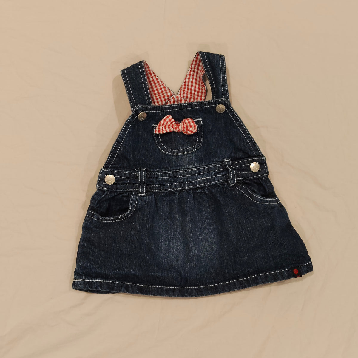 JK KIDS Denim Overall Dress Size 6-12M Baby Girls