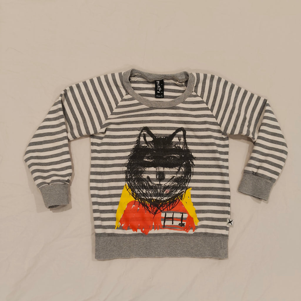 MINTI Jumper Size 5 Jumper grey & white stripes