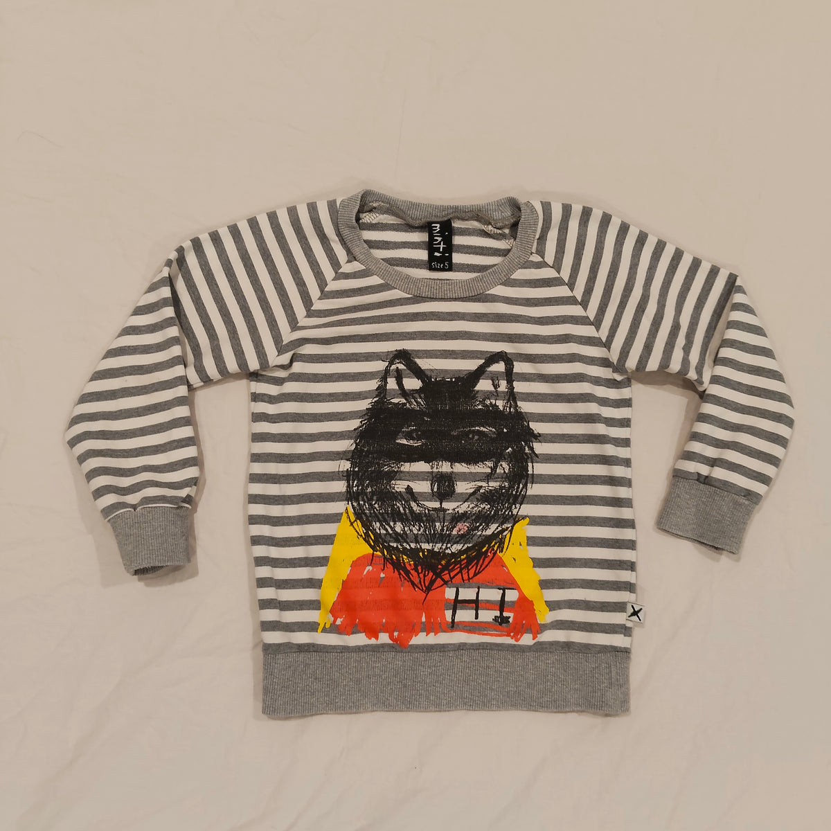 MINTI Jumper Size 5 Jumper grey & white stripes