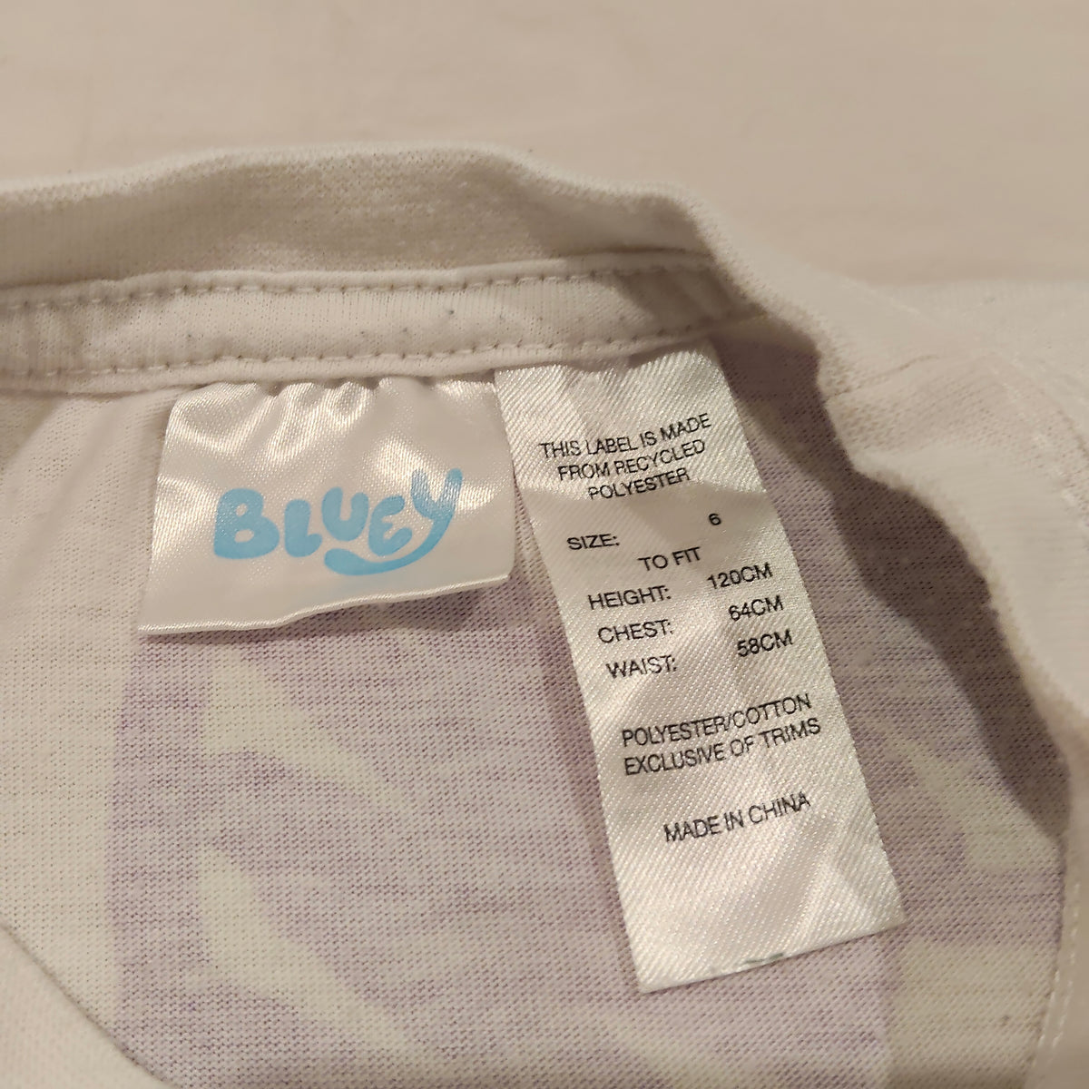 BLUEY Top Size 6 Girls Short Sleeve