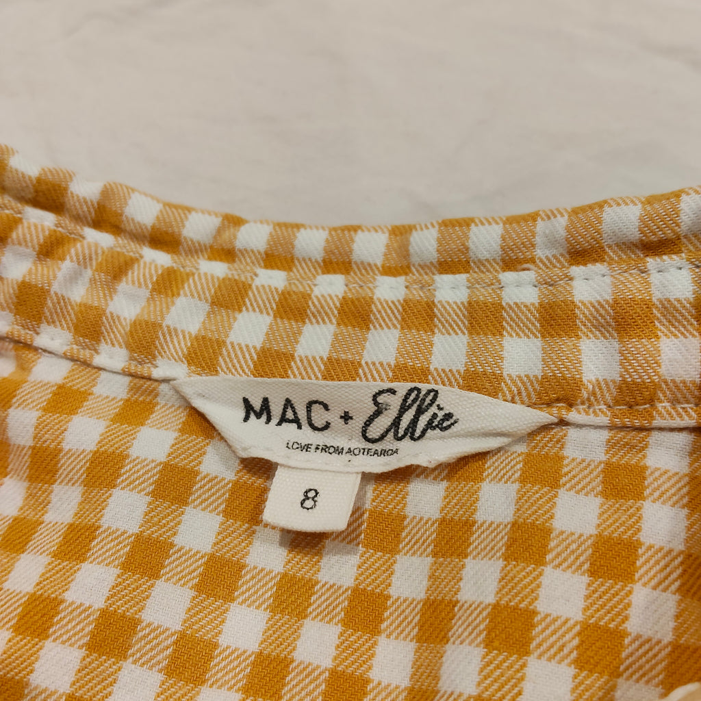MAC + ELLIE Top Size 8 Girls Long Sleeve Baby Doll Gingham