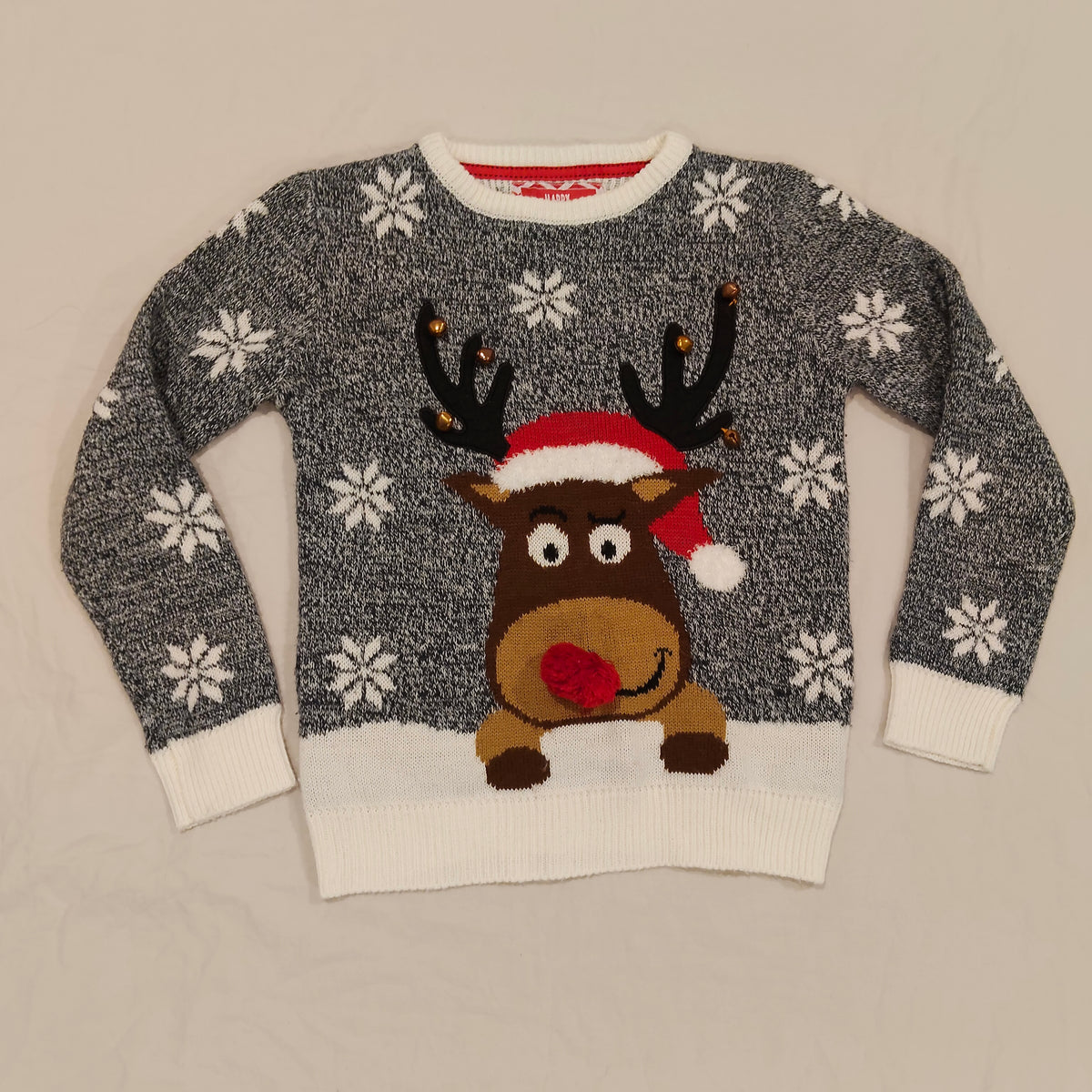 REBEL Christmas Jumper Size 8-9YRS Long Sleeeve