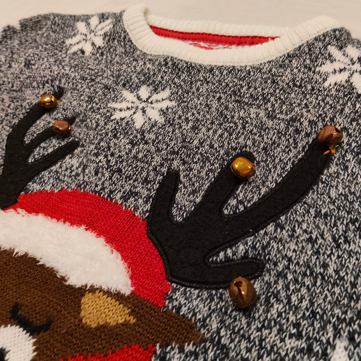 REBEL Christmas Jumper Size 8-9YRS Long Sleeeve