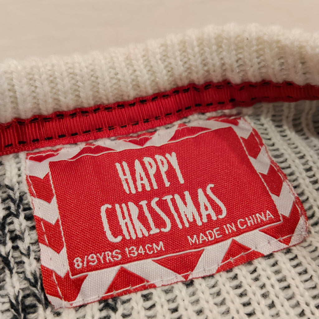 REBEL Christmas Jumper Size 8-9YRS Long Sleeeve