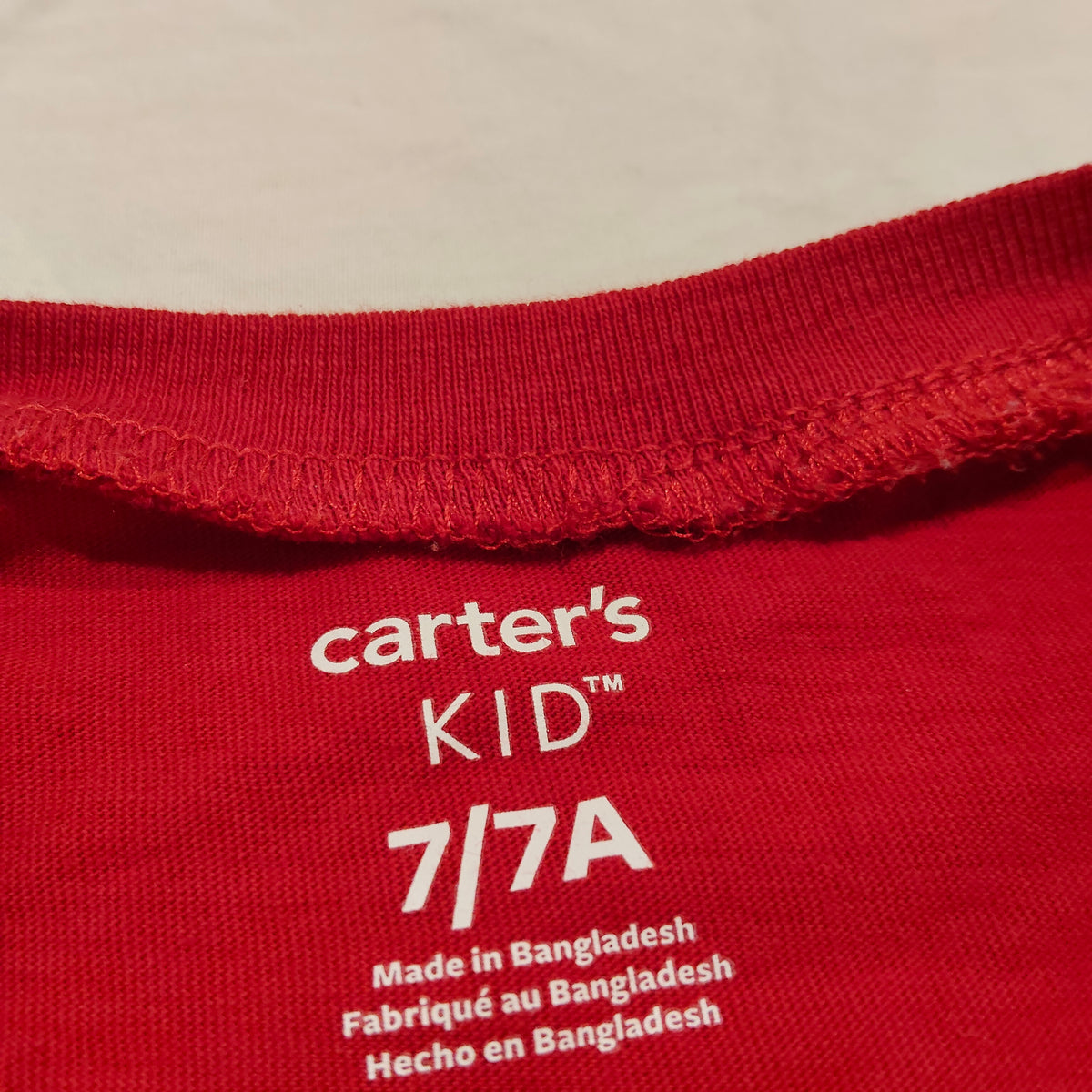CARTERS Christmas Top Size 7 Girls Long Sleeve 'Merry & Bright'