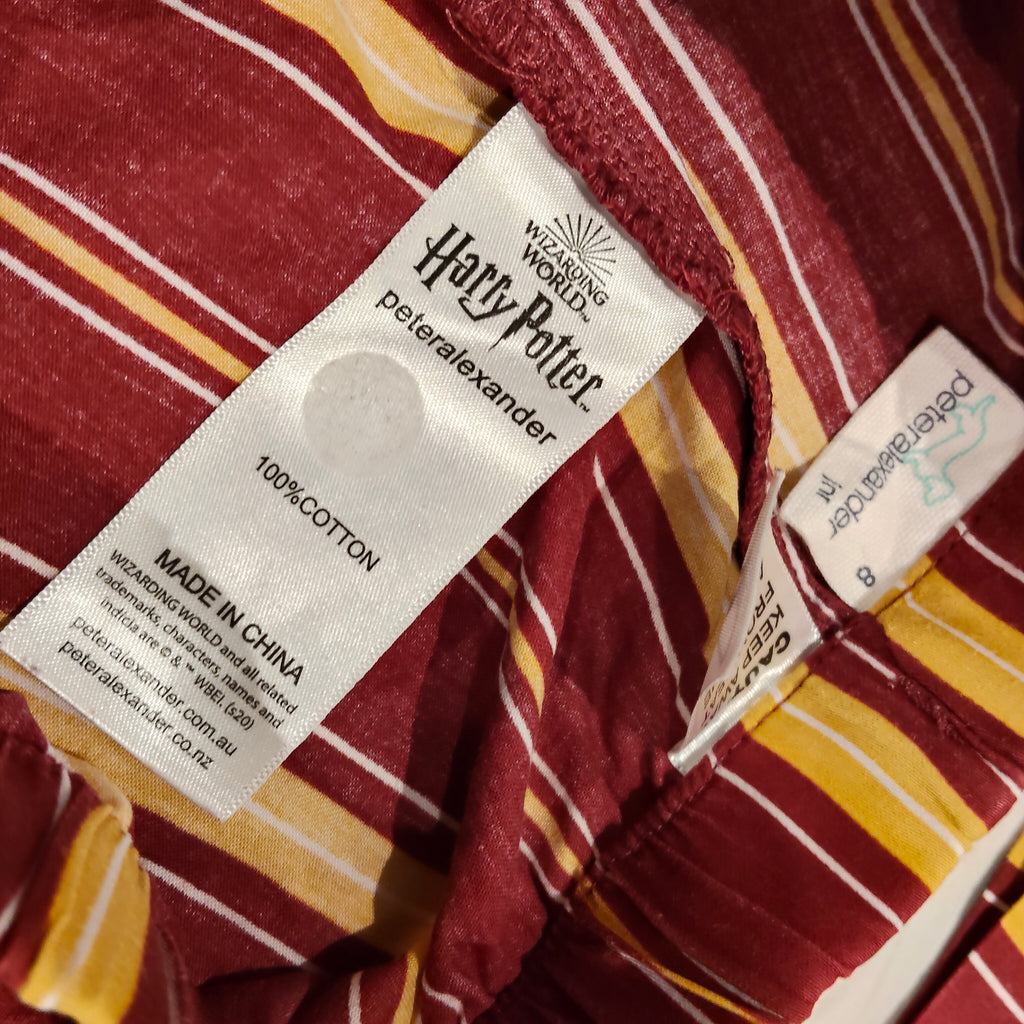 PETER ALEXANDER Pyjama Set Size 8YRS 'Harry Potter Gryffindor'