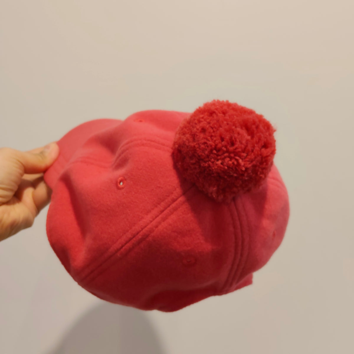 GAP red pom-pom hat Size 4-8Yrs Girls