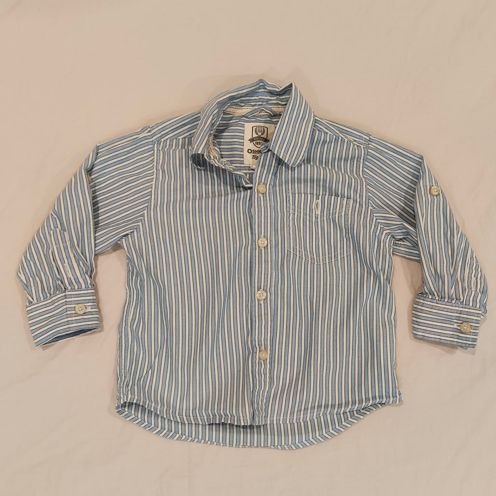 OSHKOSH B'gosh Blue Stripes Shirt Size 2 Boys
