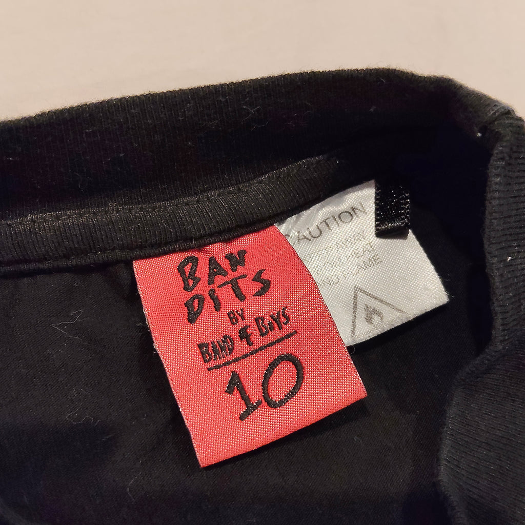 BAND OF BOYS Long Sleeve Bandits Black Top Size 10 Boys