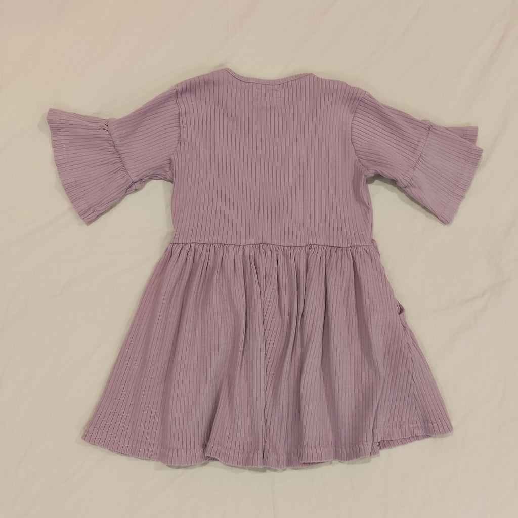 THE GIRL CLUB Flare Sleeve Rib Dress Size 5 Girls