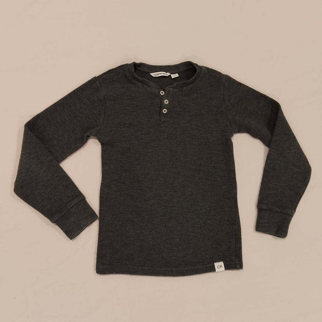 COUNTRY ROAD Cotton Blend Slub Texture Henley Size 10 Boys
