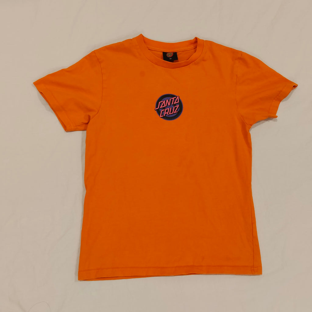 SANTA CRUZ Tee Size 12 Boys Orange Short Sleeve