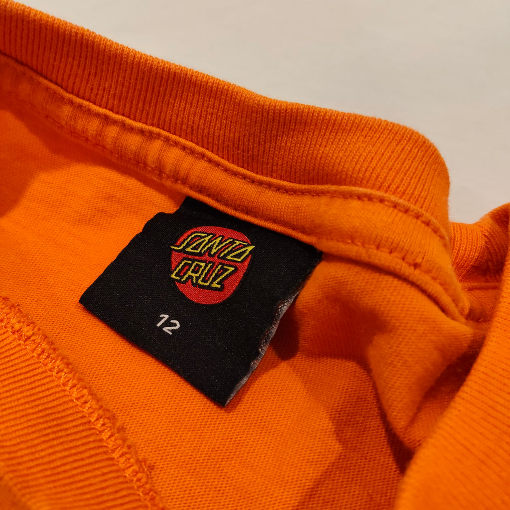 SANTA CRUZ Tee Size 12 Boys Orange Short Sleeve