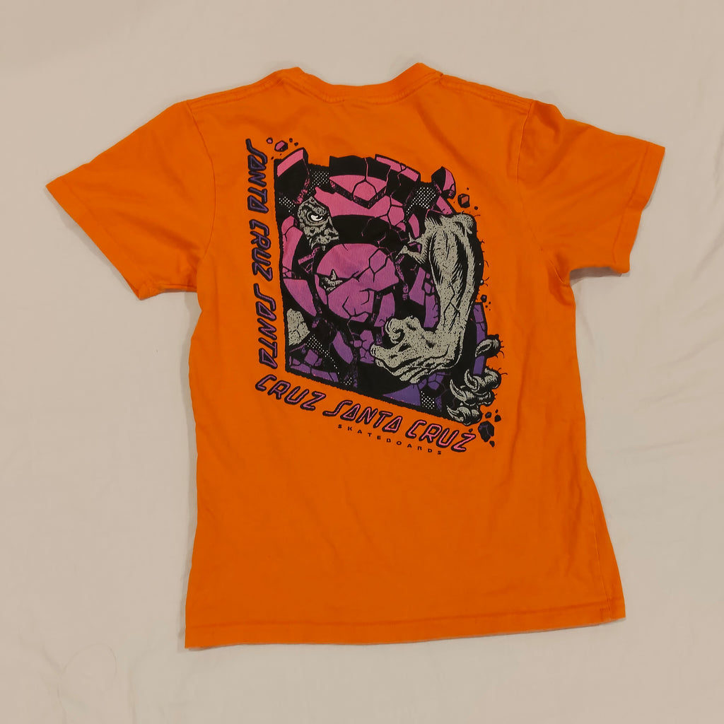 SANTA CRUZ Tee Size 12 Boys Orange Short Sleeve
