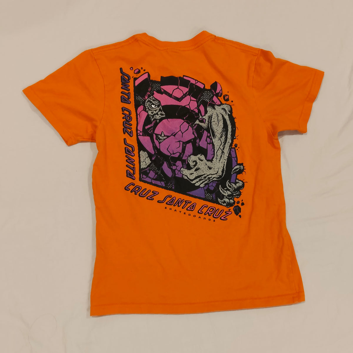 SANTA CRUZ Tee Size 12 Boys Orange Short Sleeve