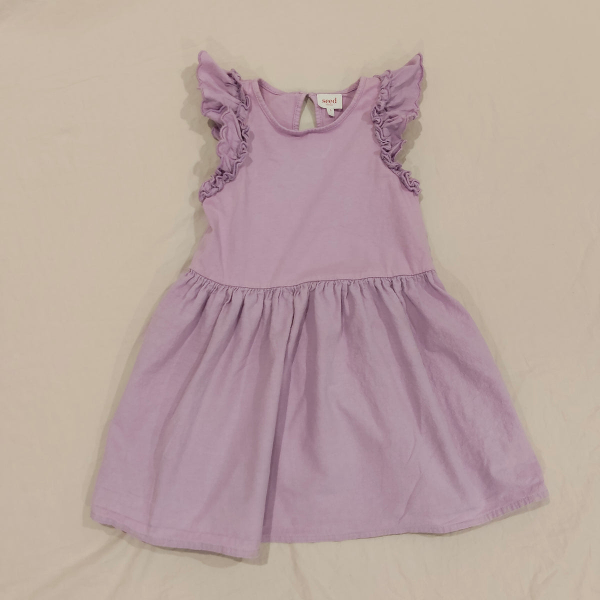 SEED Dress Size 5 Girls Lilac Short Sleeve