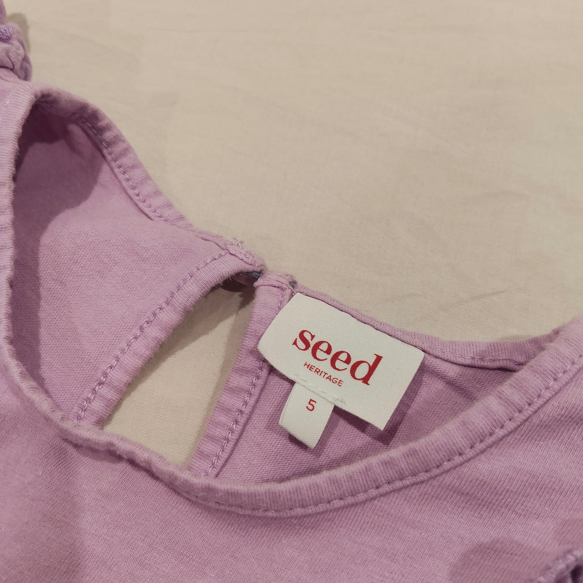 SEED Dress Size 5 Girls Lilac Short Sleeve