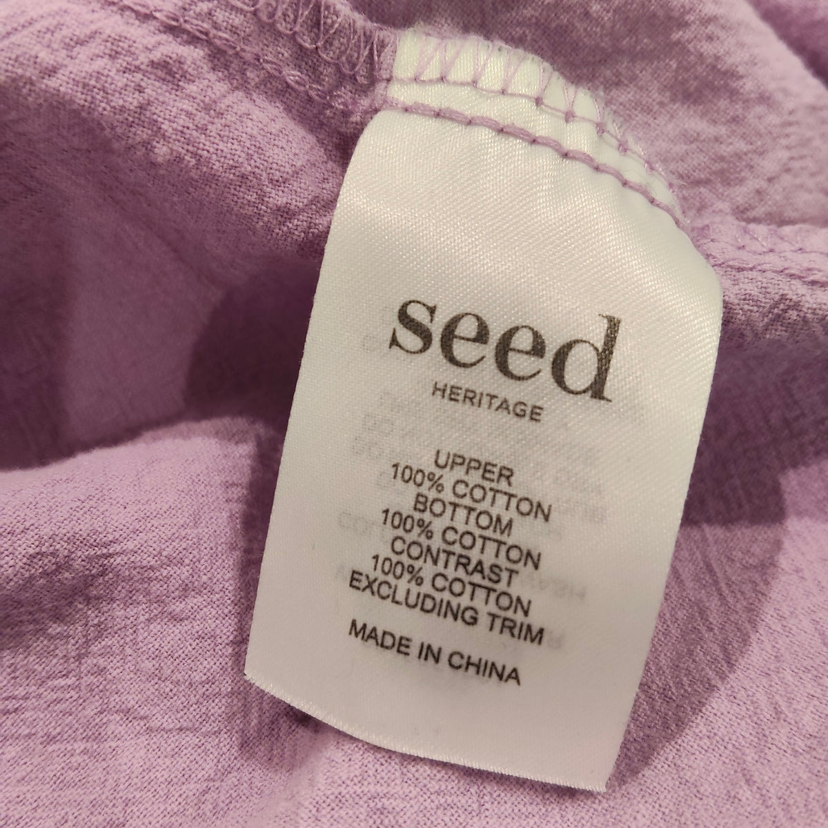 SEED Dress Size 5 Girls Lilac Short Sleeve