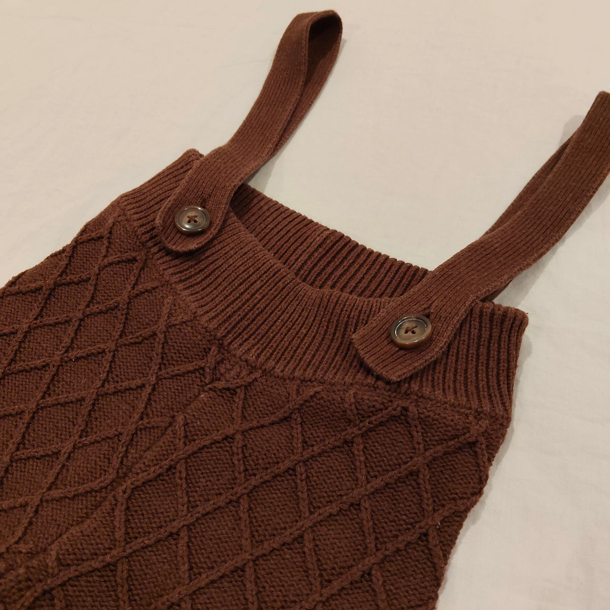 JAMIE KAY Ben Pant / Knit Overalls in Brown Size 2YRS