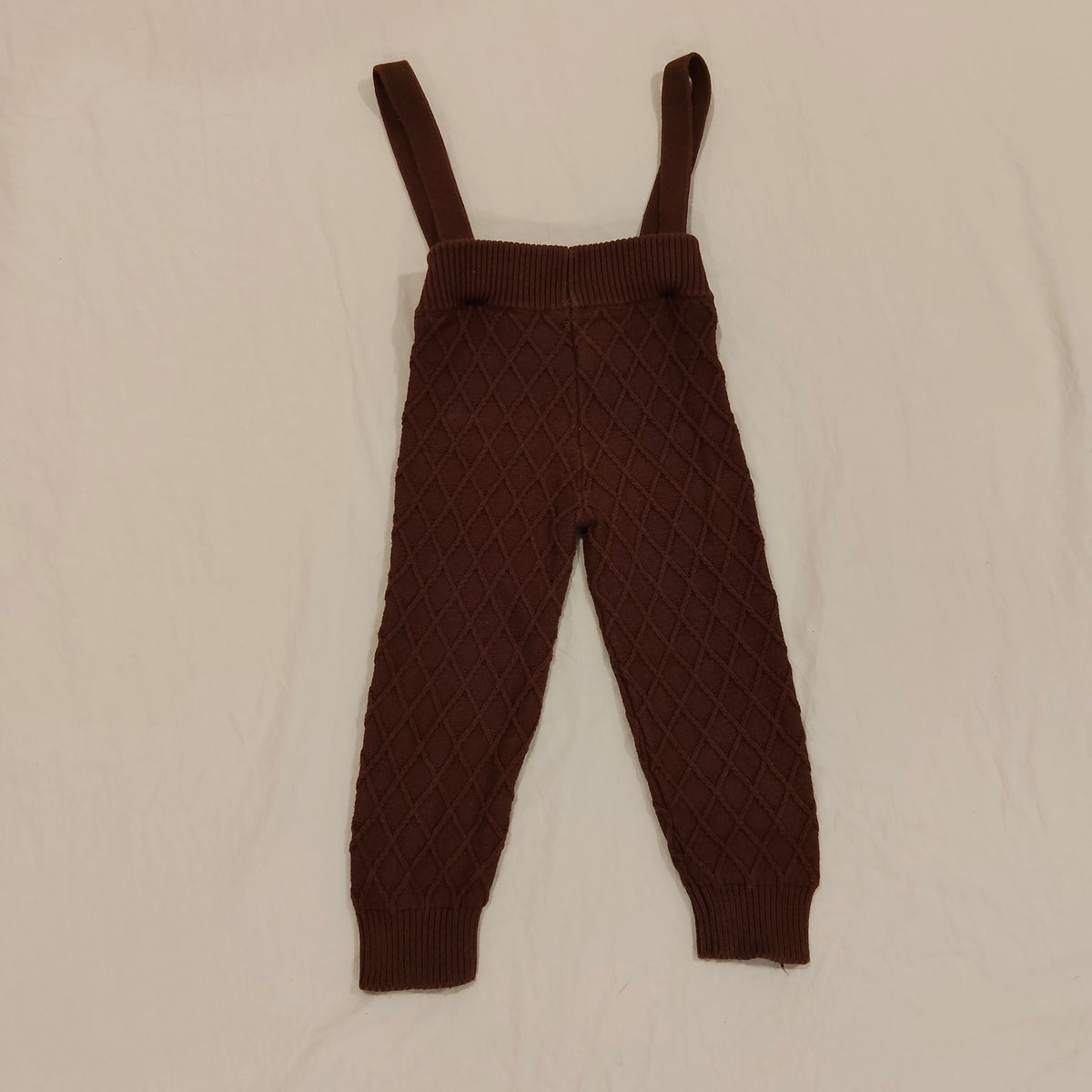 JAMIE KAY Ben Pant / Knit Overalls in Brown Size 2YRS