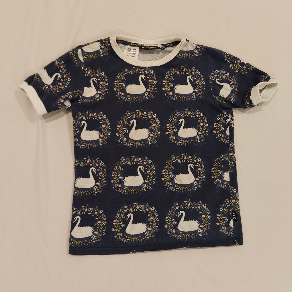 ROCK YOUR KID Swan Top Short Sleeve Size 6 Girls