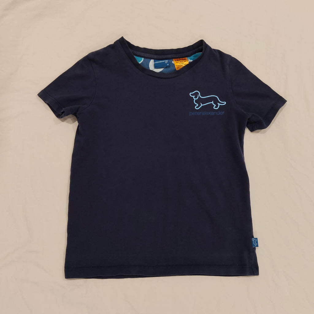 PETER ALEXANDER Sleep Tee Navy Short Sleeve Size 8 Boys