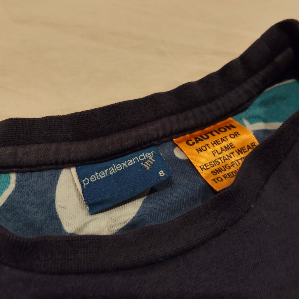 PETER ALEXANDER Sleep Tee Navy Short Sleeve Size 8 Boys
