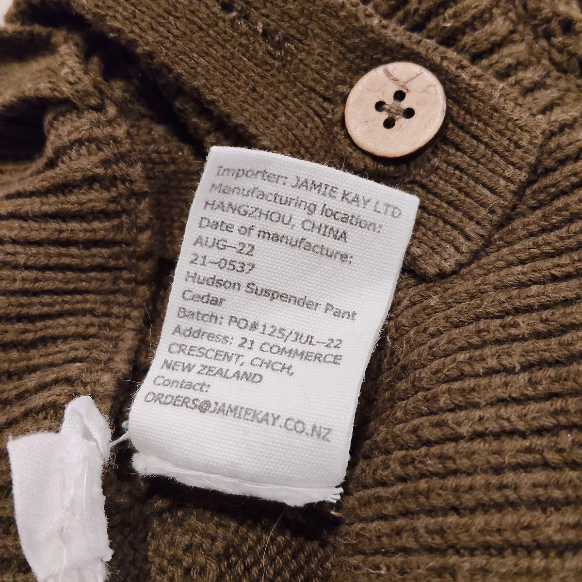 JAMIE KAY Knitted Pants Forest Size 2YRS