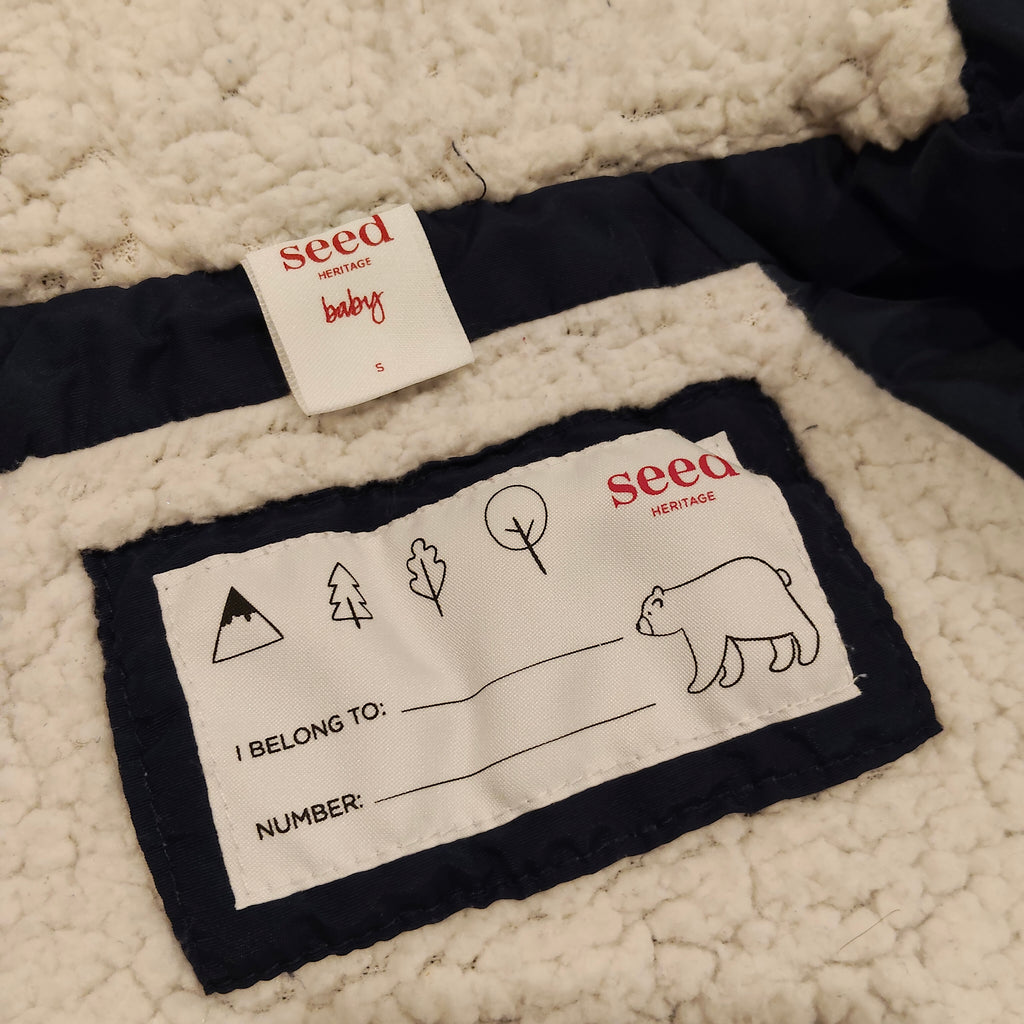 SEED Hooded Jacket Size 0-6M Baby Navy