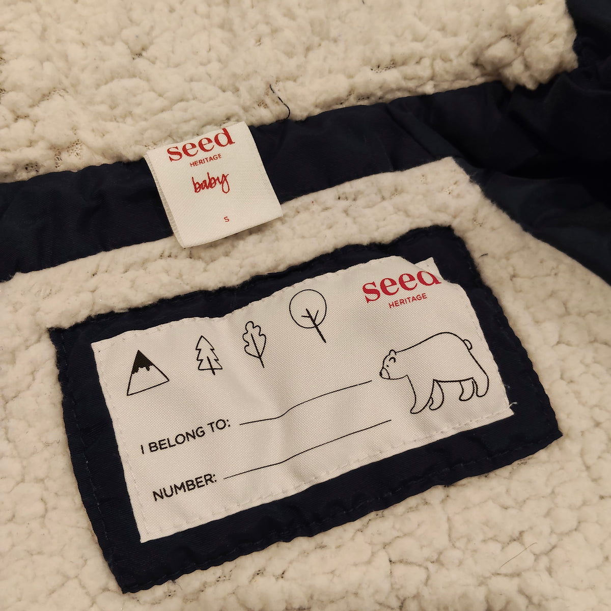 SEED Hooded Jacket Size 0-6M Baby Navy