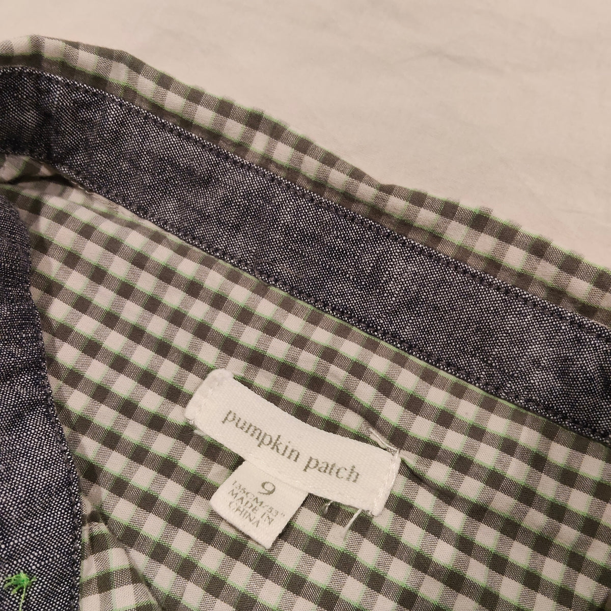 PUMPKIN PATCH Gingham Shirt Size 9 Boys Long Sleeve
