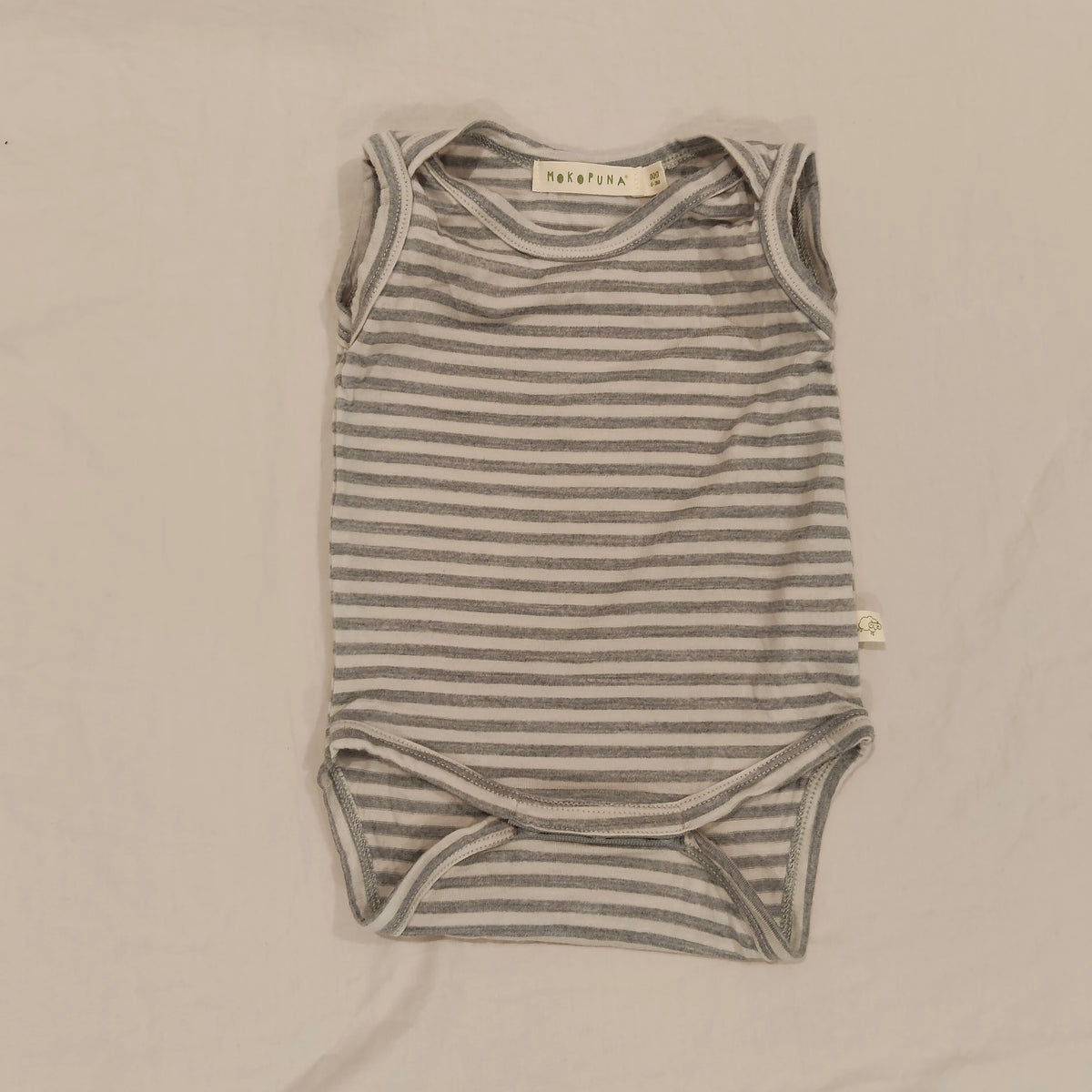 MOKOPUNA 100% Merino Singlet Bodysuit Size 0-3M Baby
