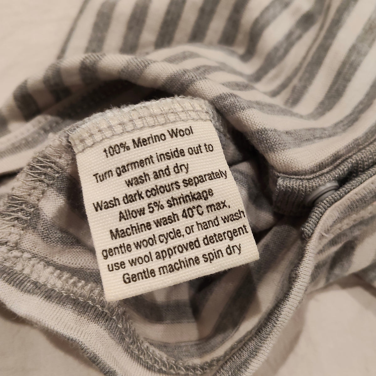 MOKOPUNA 100% Merino Singlet Bodysuit Size 0-3M Baby