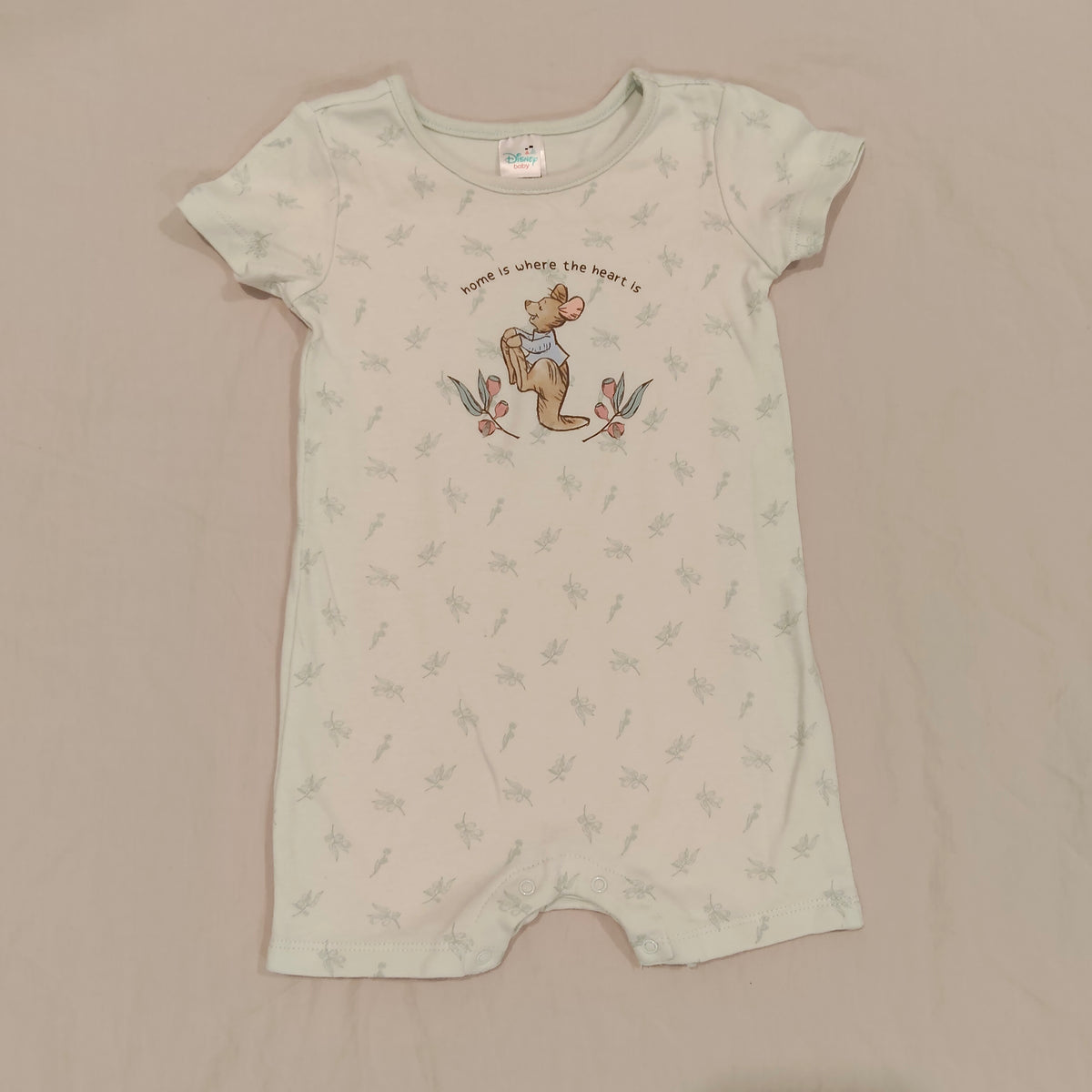 DISNEY Romper Size 12-18M Baby 'home is where the heart is'