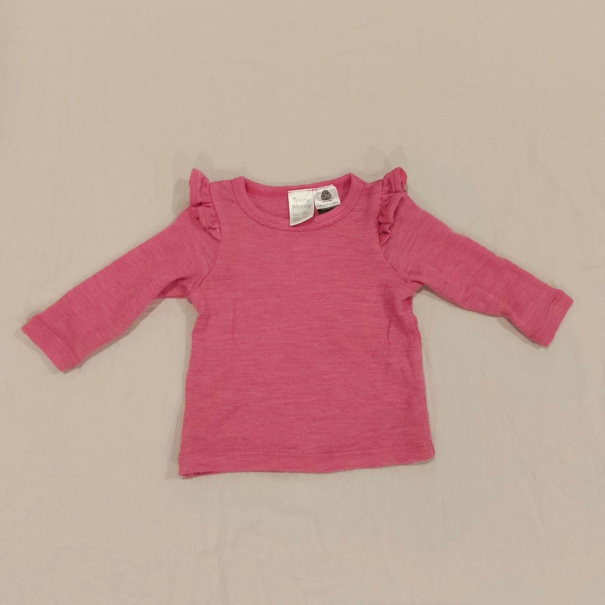 Teeny Weeny MERINO Top Size 3-6M Baby Girls Pink Long Sleeve
