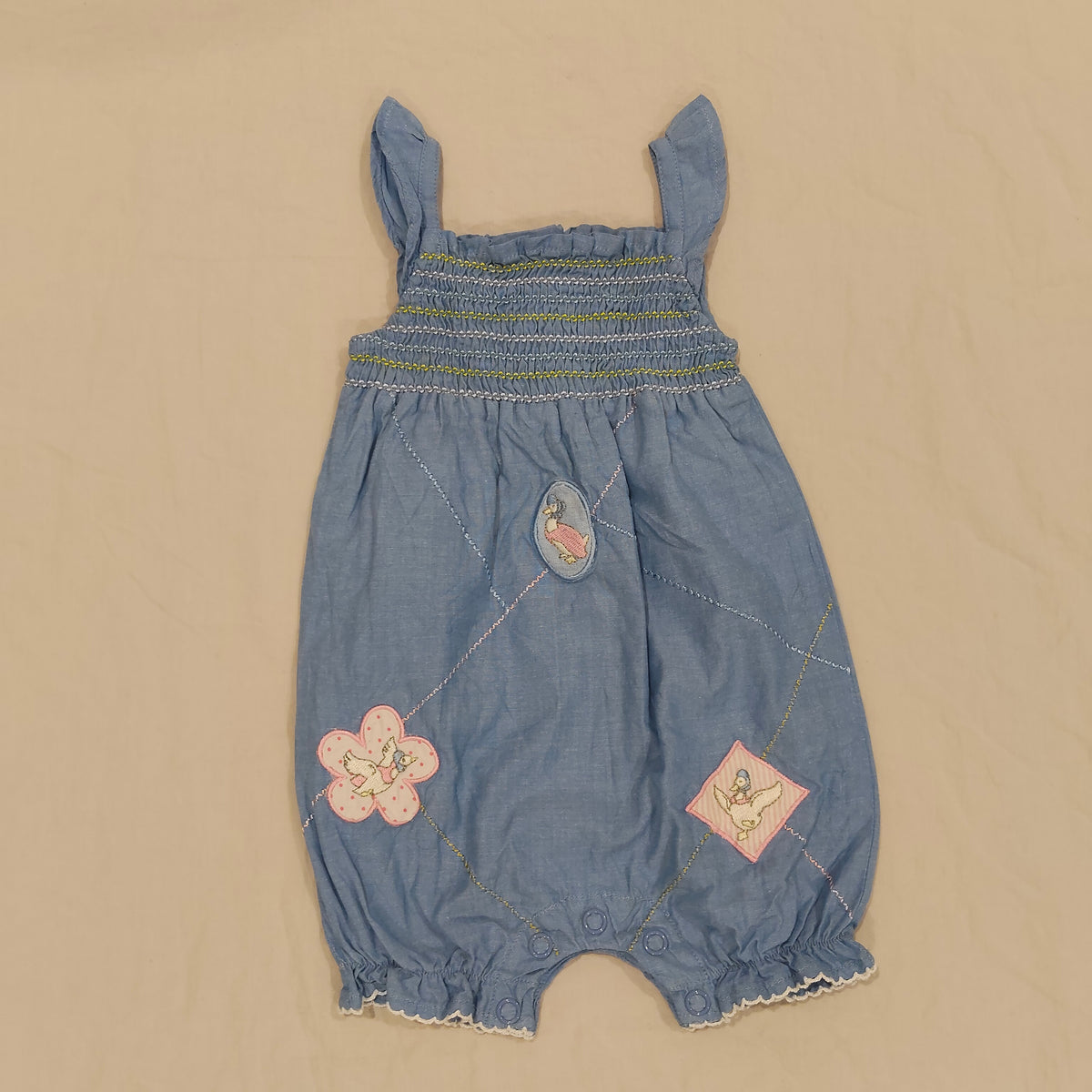 Peter Rabbit Vintage Style Romper Size 3M Baby Girls 'Jamima Puddle Duck'