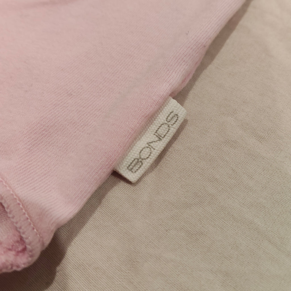 BONDS Bodysuit Light Pink Size 0-3M Baby Short Sleeve