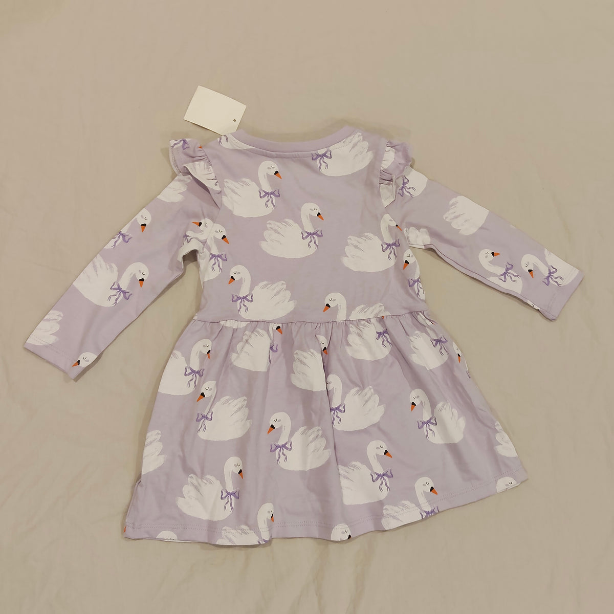 NEW Cotton Dress Size 1 Girls Swans
