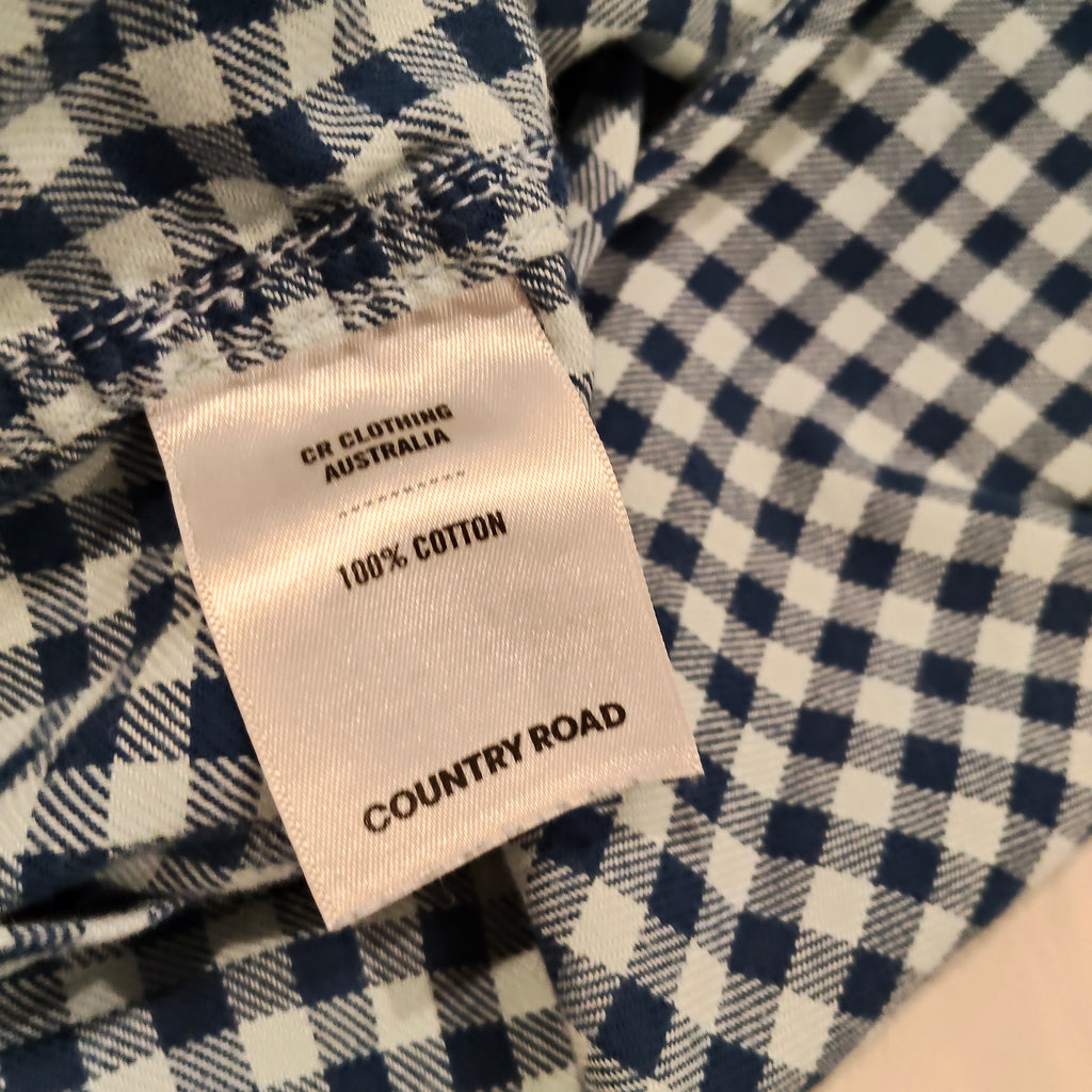 COUNTRY ROAD Shirt Size 6 Boys Long Sleeve Blue Gingham
