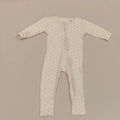 JAMIE KAY Organic Cotton Zip Onesuit Size 6-12M Baby Girls 'Lilac Hearts'