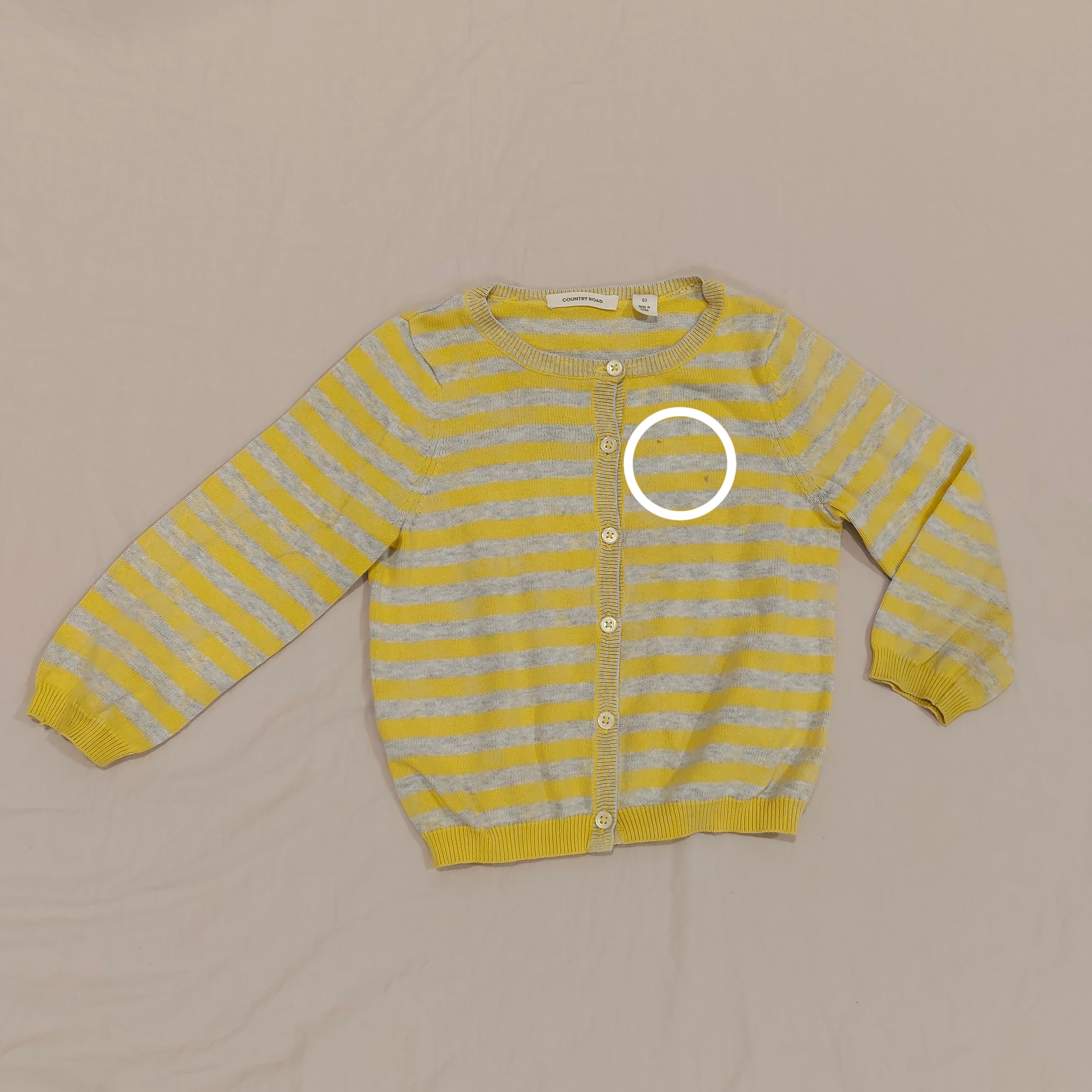 COUNTRY ROAD cardigan size 3yrs girls yellow tripes